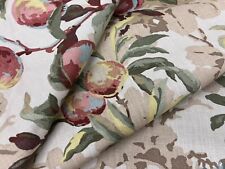 Ramm Fabric Botanical Fruit Linen Print Fabric- Peach Tree 0.45 yds