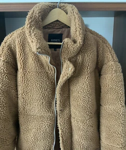 Barneys original oversized borg padded jacket in rich brown - Picture 1 of 7