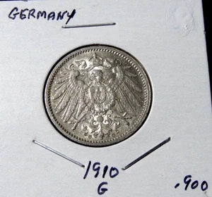 1910 G German One Mark - World Germany Coin - Picture 1 of 3