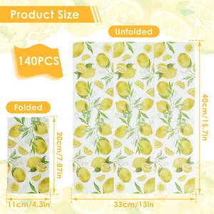 140Pcs Lemon Paper Napkins Soft Absorbent Paper Lemon Guest Napkin~·▴ - Picture 1 of 11