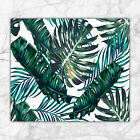 Tulup Glass Cutting Chopping Serving Board Kitchen Splashback Palm leaves
