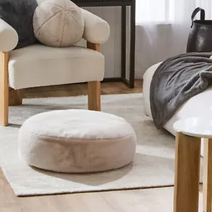 Nevada Faux Fur Round Floor Cushion - Picture 1 of 5