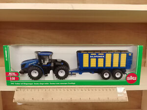 Siku 1947 New Holland Tractor with Silage Trailer 1:50 Scale New in Box