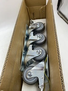 Set of 4 Rolling Swivel Braking Wheel Casters NEW - Picture 1 of 12