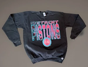 Vintage Detroit Pistons Sweatshirt by Logo 7 Pink and Turquoise NWT Size XL 94’ - Picture 1 of 8