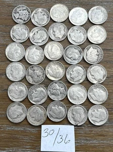 Moneda de diez centavos Roosevelt/Liberty 30-90 % de plata anteriores a 1964 fechas mixtas circuladas envío gratuito - Imagen 1 de 2