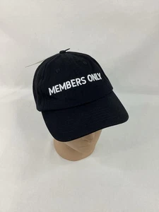 Members Only Original Hat Cap BLACK Strap-Back Adjustable 100% Cotton NWT - Picture 1 of 4