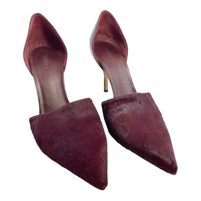 Vince Claire Calf-Hair d'Orsay Wine Maroon Color Pump, Oxblood US 10M Heels - Image 1 of 4