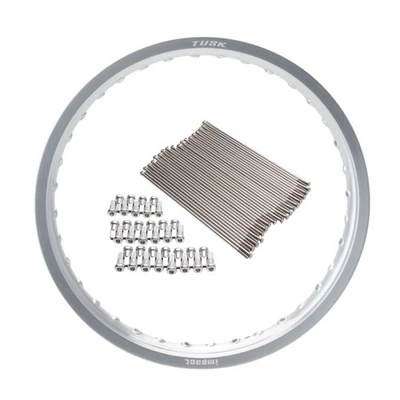 Kit de llantas traseras y radios Tusk Impact 36 orificios de radios, 18 x 2,15 plateados para Beta 125 RR Foto 1 de 2