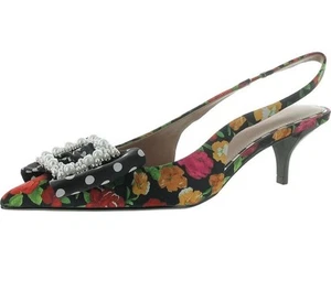 NEU! 1 Betsey Johnson Birdy Damen-Pump Pfennigabsatz/schwarz rosa/Größe 7 - Bild 1 von 9