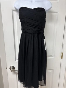 J.Crew Women’s Dress Strapless NWT NEW Black 100% Silk Chiffon Size 12 - Picture 1 of 18