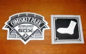 2 Chicago White Sox Patches Comiskey Park & White Sock Major League Baseball NOS - Imagen 1 de 4