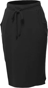 A2Y Women's Elastic Waist Self Tie Tulip Hem Side Pocket Skirt - Picture 1 of 24