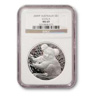 Australia Koala $1 2009 P 1 Ounce Silver Crown NGC MS 69 - Picture 1 of 3