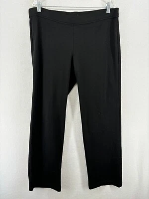 Pantalones EILEEN FISHER L Peso Pesado Rayón Ponte Pull On Elastizados Ajustados Recortados Negros Foto 1 de 4