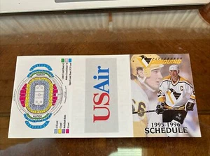 Pittsburgh Penguins 1995-96 NHL pocket schedule - Mario Lemieux US Air - Picture 1 of 1