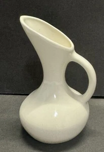 VTG 4" Ceramic Mini Pitcher Creamer Handle Ivory White - Picture 1 of 6