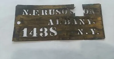 Antique Brass Crate Stencil, N.F.Ruso S And Son, Albany NY 143* • 33.73$
