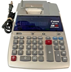 Cannon MP11DX 12 Digits 2 Color Printing Clock & Calendar Desk Calculator /WH - Picture 1 of 7