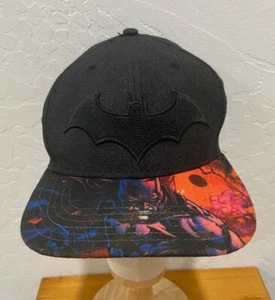 DC Comics Batman Baseball Cap Hat One-Size Adult Snap Back Black Graphic Bil NEW - Picture 1 of 7