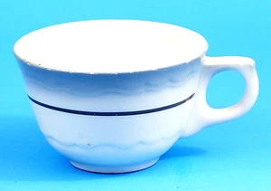Wallace Porzellan Tasse Restaurant Geschirr weiß mit blau grau schwarz Retro Keramik Vintage - Bild 1 von 8