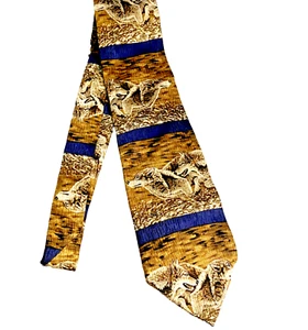 #7859 Endangered Species Wolf Pack Pattern Mens Necktie 55X4 MADE IN USA SILK - Picture 1 of 5