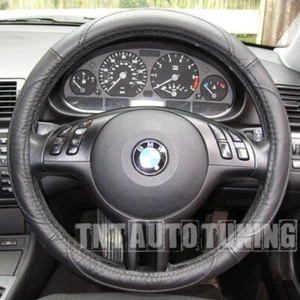 Coprivolante in Vera Pelle Nero BMW 1 6 X3 X5 Z3 Z4 E30 M3 - Picture 1 of 1
