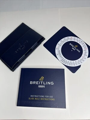Regla Deslizante Breitling Instrucciones Manual Regla Deslizante y Folleto Portatarjetas Azul Foto 1 de 4