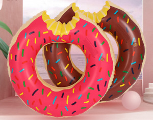 80 & 90cm Novelty Swim Ring Donut Inflatable Rubber Floats Holiday Pool For Kids