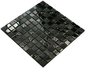 Glasmosaik, Mosaik Fliesen, Badezzimer Mosaik , schwarz Glasmosaik glass mosaik - Bild 1 von 7