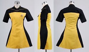New Star Trek TNG Dress Blue Yellow Red Polyester Costume Cosplay Carnival