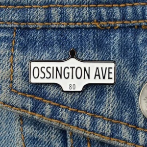 OSSINGTON AVE ENAMEL PIN - toronto acorn street sign village strip lapel NEW - Picture 1 of 1