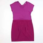Uniqlo rosa Damenhemd Polyester Kleid Größe S V-Ausschnitt