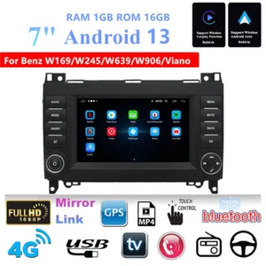 7'' Android 13 Support Wireless Carplay 1+16GB Car Radio For Mercedes Benz W169 - Picture 1 of 22