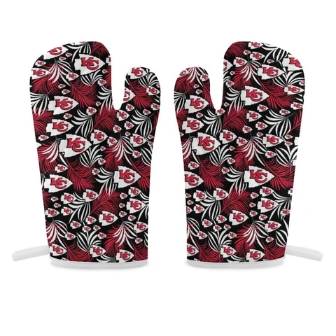 Kansas City Chiefs Thermal Gloves Oven Gloves 2 Piece Set of Insulated Gloves Cover