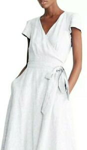 NWOT Polo Ralph Lauren Women's Wrap Maxi Dress 100% Linen White 