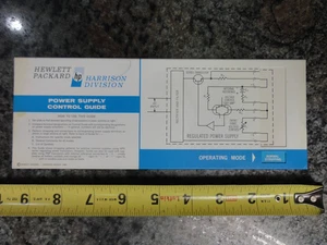 Rara Guida Controllo Alimentatore Hewlett Packard Harrison Division 1966 HP - Foto 1 di 6