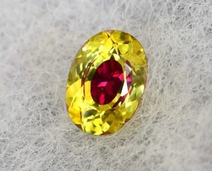 Bi-Colour Pitambari Sapphire Oval Cut 7-9 Ct Natural Loose Gemstone For Ring - Picture 1 of 6