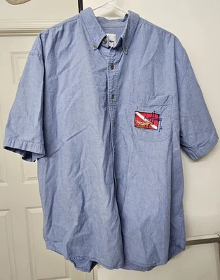 Camisa con botones de manga corta bordada XL de Guy Harvey Aftco Bluewater para hombre Foto 1 de 4