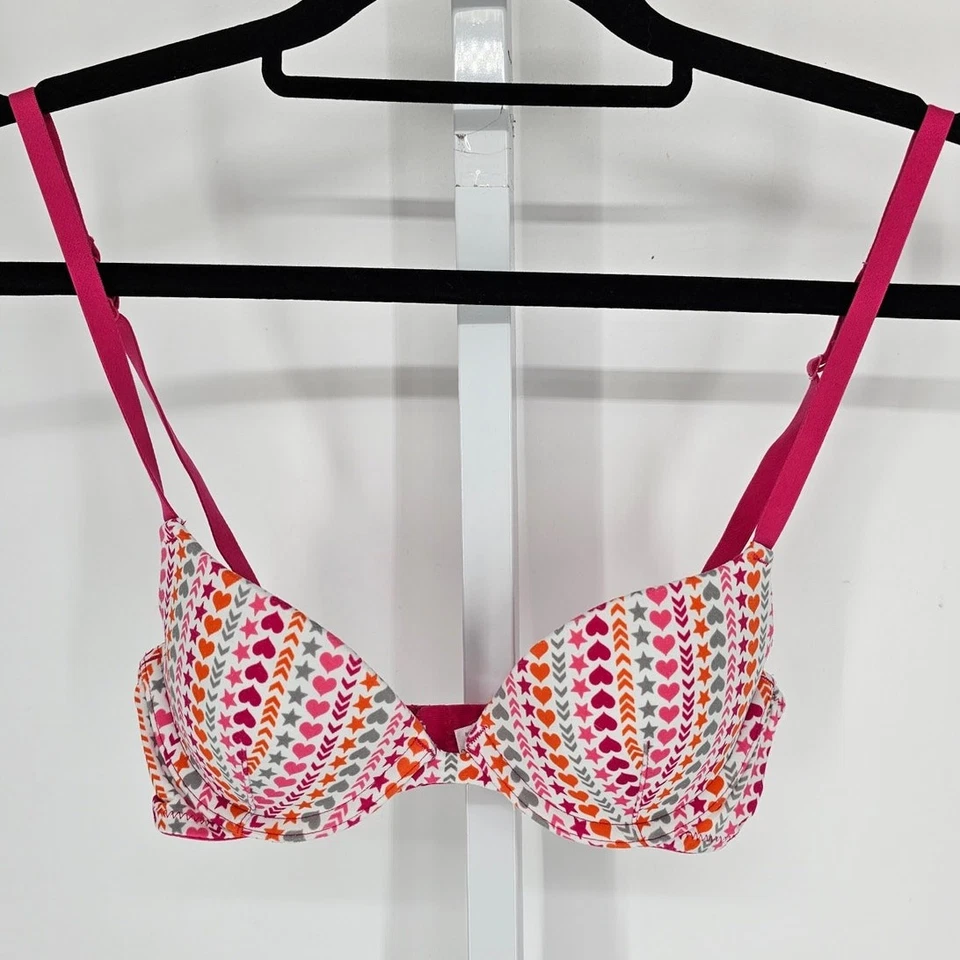 Sujetador Camiseta Clásica Flirtitude Mujer Talla 32A Rosa Estrella Corazón Rayas Foto 1 de 4