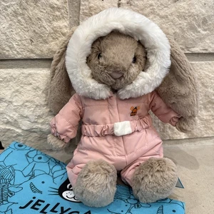 3E) Jellycat Bashful Bunny "Schneeanzug" mit Etikett authentischer Versand USA Staubbeutel - Bild 1 von 2
