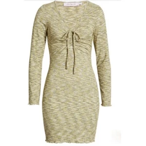 NWT Lisa Says Gah Honeydew Lotta Long Sleeve Ribbed Space Dye Minidress - Picture 1 of 12