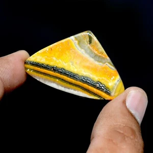 Natural Bumble bee Jasper Fancy Shape Loose Gemstone Cabochon 61 Carat 46*29 MM - Picture 1 of 2