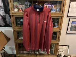 Firestone CC FJ Footjoy Red Striped 1/4 Zip L/S Performance Pullover SZ XXL - Picture 1 of 11