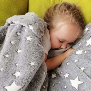 Plush Grey USB Chargeable Luminous Microfiber Throw Blanket - Picture 1 of 10