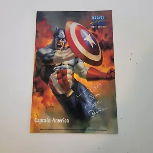 Marvel Masterpieces 1996 Captain America Signed 6.5"x10" Art Print - Picture 1 of 2