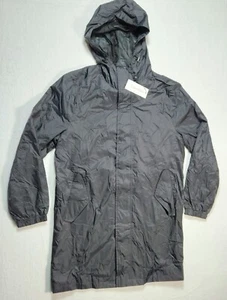 New Calvin Klein Hooded Rain Jacket Nylon Men’s XS Black Water Repellent Trench - Picture 1 of 16
