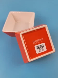 CRATE & BARREL Orange Quadratisch Form Porzellan Gewürz Dip Schalen Menge 2 - Bild 1 von 11