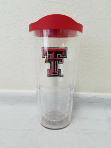 Tervis Texas Tech Red Raiders 8" Tumbler 24oz Cup Red Lid Cover