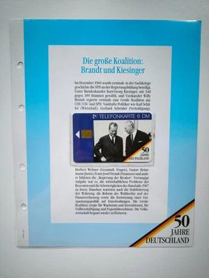 O 155 02.94 Telefonkarte 50 Jahre Deutschland mit Albumblatt Mint - Bild 1 von 2